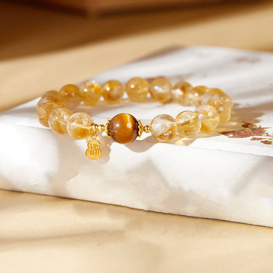 925 Silver Citrine Gourd Bracelet by Worn Within