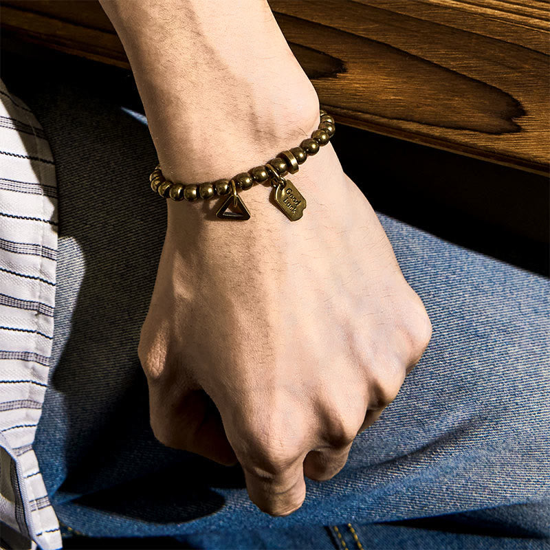 Pure Copper Brass Bead Bracelet
