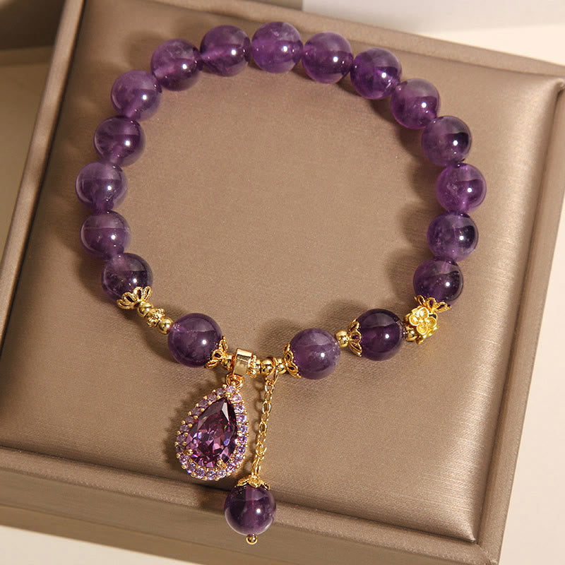 Amethyst-Wassertropfen-Armband