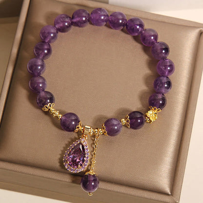 Amethyst-Wassertropfen-Armband