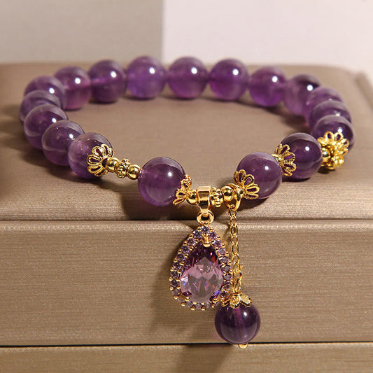 Amethyst Water Drop Bracelet by Worn Within