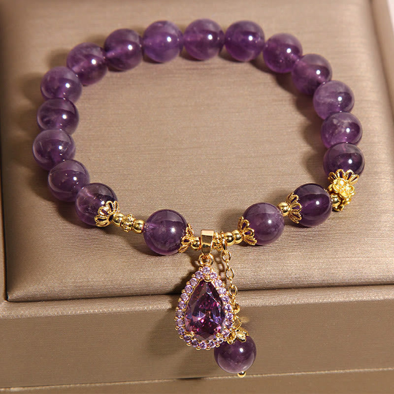 Amethyst-Wassertropfen-Armband