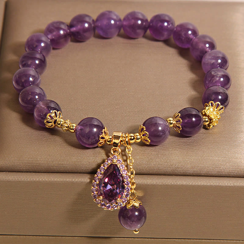 Amethyst-Wassertropfen-Armband