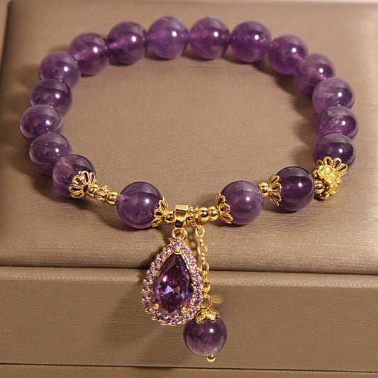 Amethyst Water Drop Bracelet