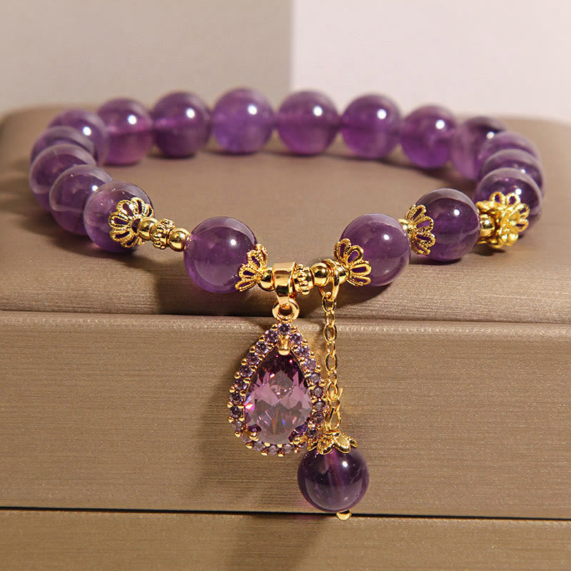 Amethyst-Wassertropfen-Armband
