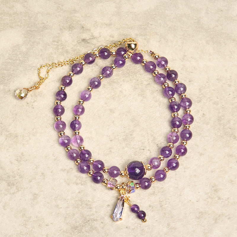 Amethyst Perlen Mehrschichtiges Armband