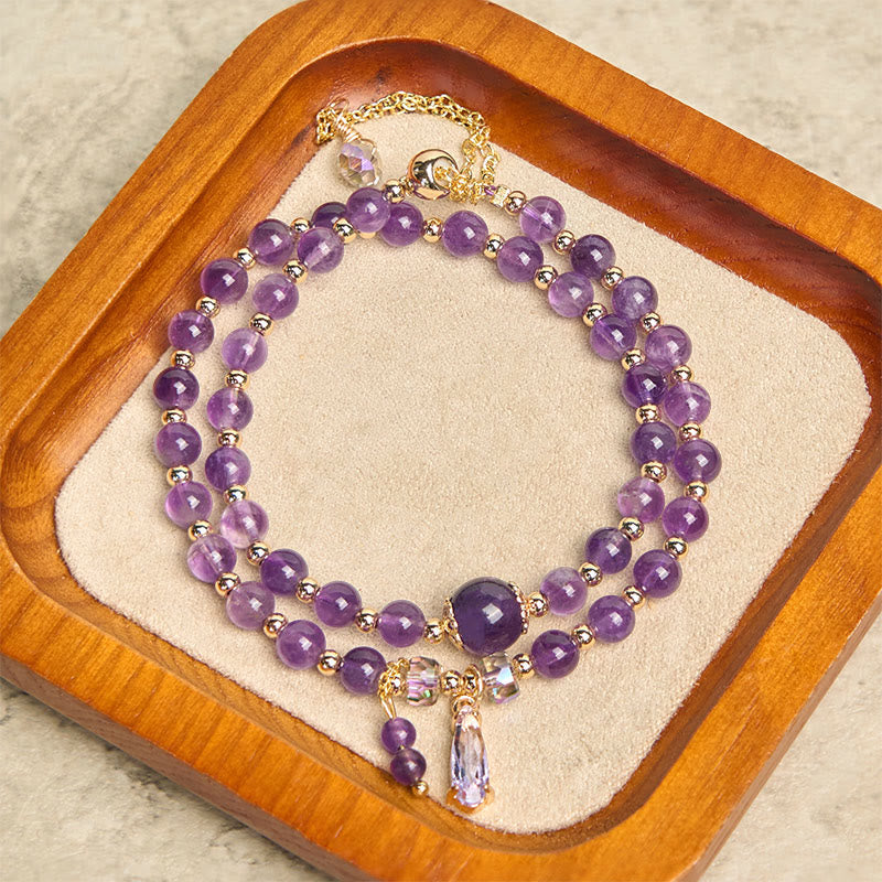 Amethyst Perlen Mehrschichtiges Armband