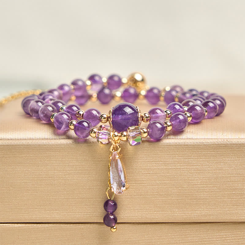 Amethyst Beads Multi-Layer Bracelet by Worn Within