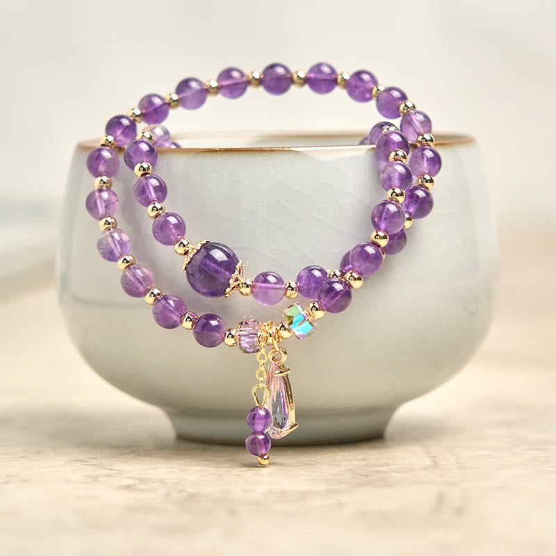 Amethyst Perlen Mehrschichtiges Armband