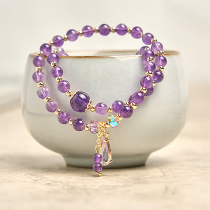 Amethyst Perlen Mehrschichtiges Armband