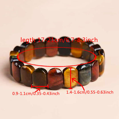 Armband mit ovalen Tigeraugeperlen in Farbe