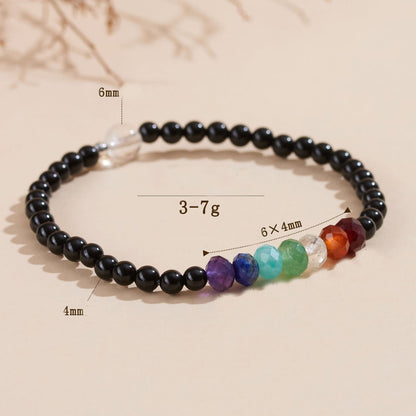 Black Tourmaline Colorful Stone Bracelet
