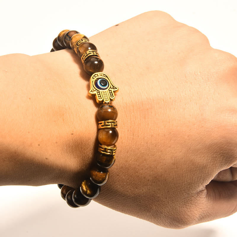 Tiger's Eye Evil Eye Bracelet