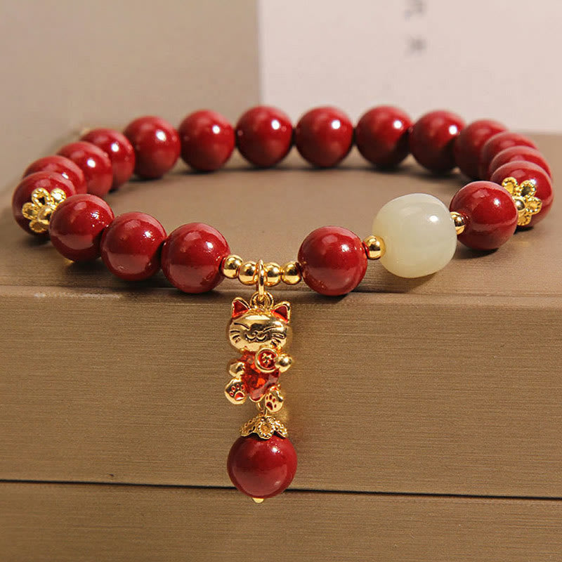 Zinnober-Katzen-Armband