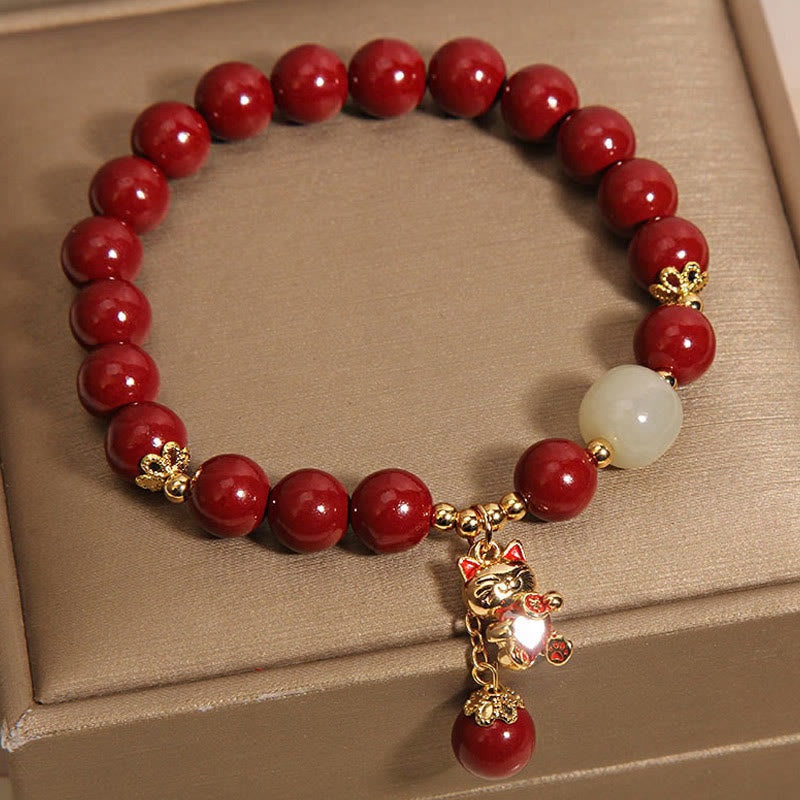 Zinnober-Katzen-Armband