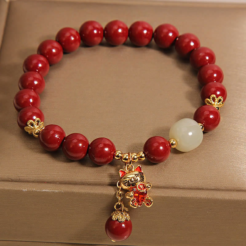 Zinnober-Katzen-Armband