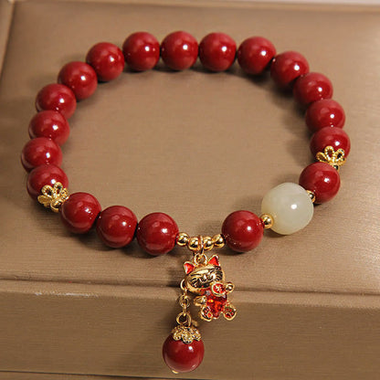 Zinnober-Katzen-Armband