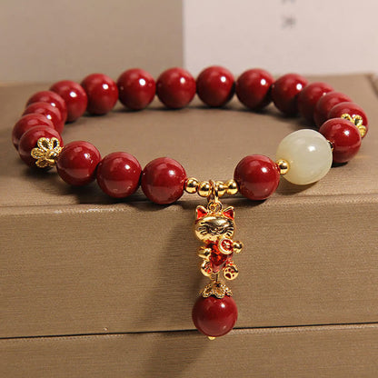 Zinnober-Katzen-Armband
