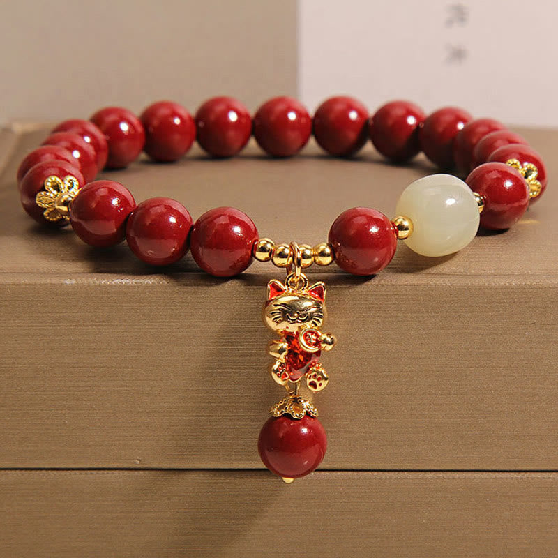 Zinnober-Katzen-Armband
