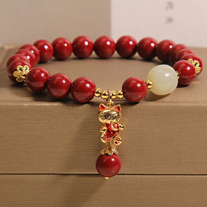 Zinnober-Katzen-Armband