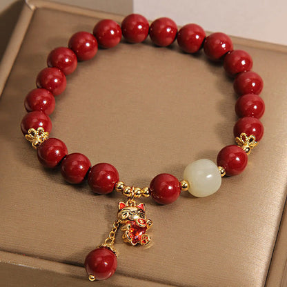 Zinnober-Katzen-Armband