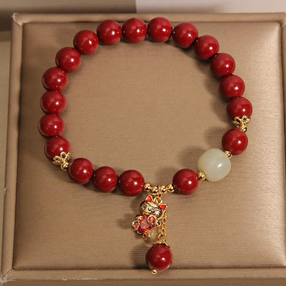 Zinnober-Katzen-Armband