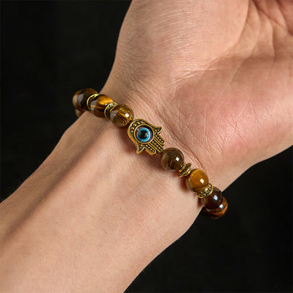 Tiger's Eye Evil Eye Bracelet