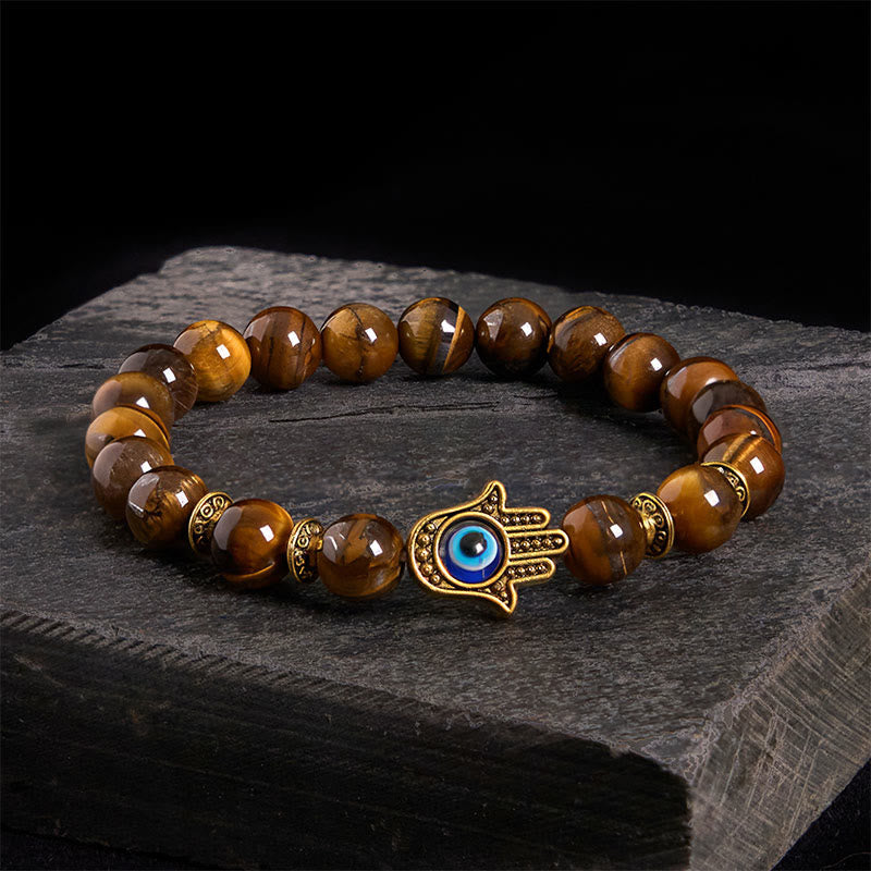 Tiger's Eye Evil Eye Bracelet