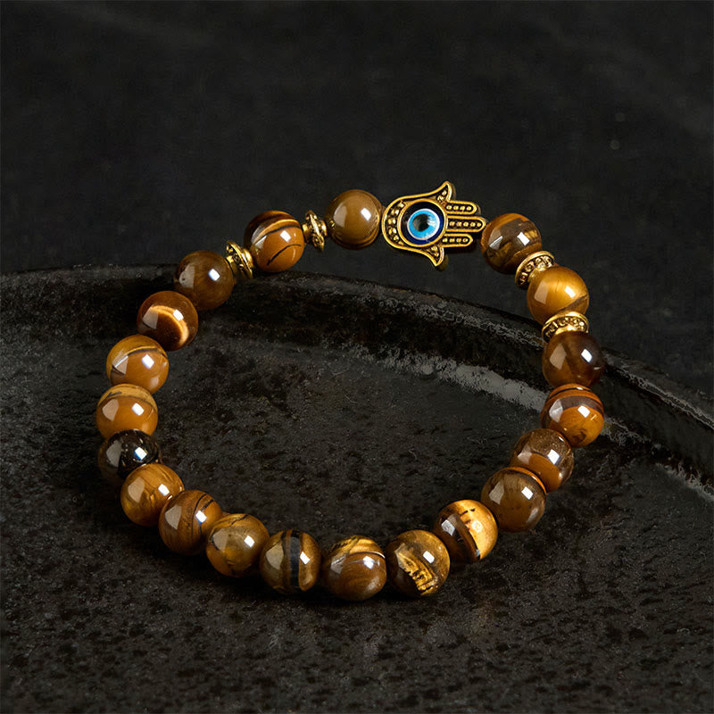 Tiger's Eye Evil Eye Bracelet