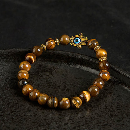 Tiger's Eye Evil Eye Bracelet