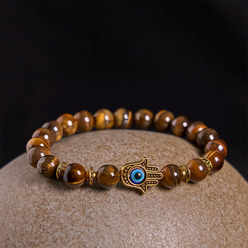 Tiger's Eye Evil Eye Bracelet