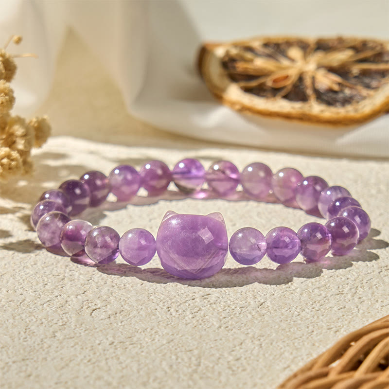 Amethyst-Katzen-Armband