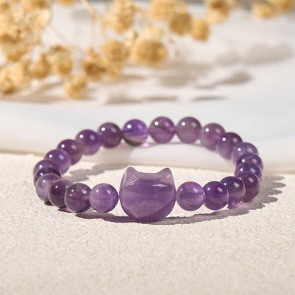 Amethyst-Katzen-Armband