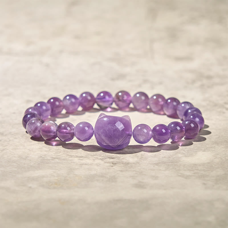 Amethyst-Katzen-Armband