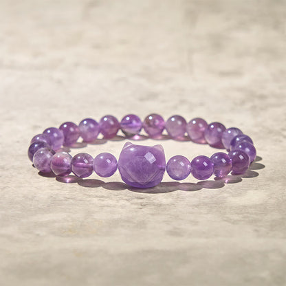 Amethyst-Katzen-Armband