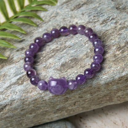 Amethyst-Katzen-Armband