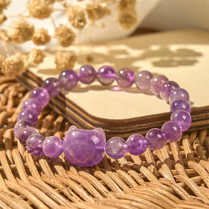 Amethyst-Katzen-Armband