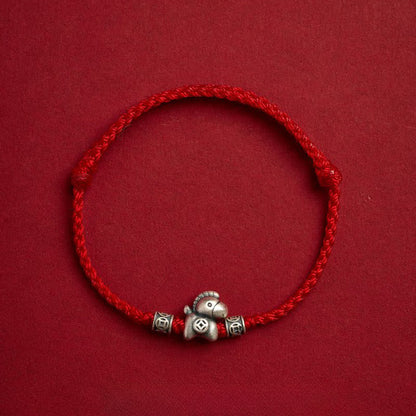 999 Silbernes Pferde-Armband mit verstellbarem Band