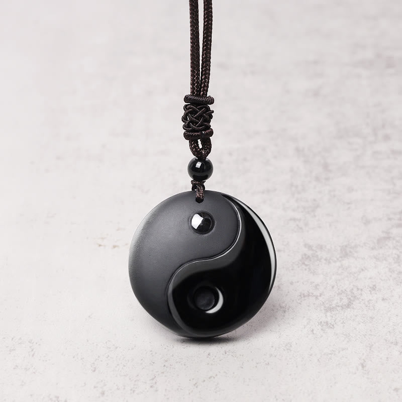 Obsidian-Daoisten-Yin-Yang-Halskette