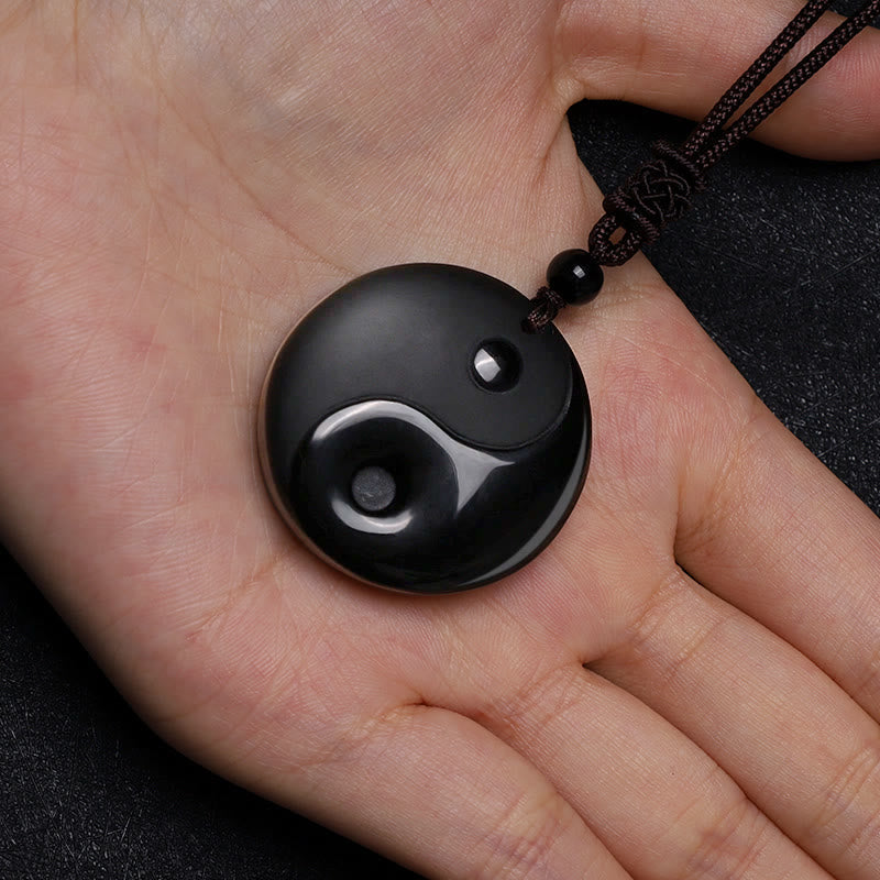 Obsidian-Daoisten-Yin-Yang-Halskette