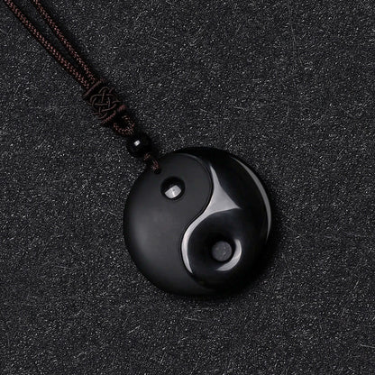 Obsidian-Daoisten-Yin-Yang-Halskette