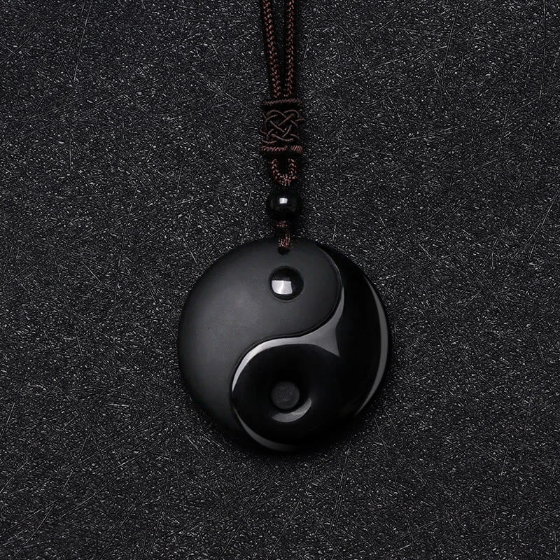 Obsidian-Daoisten-Yin-Yang-Halskette