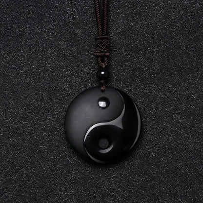 Obsidian-Daoisten-Yin-Yang-Halskette