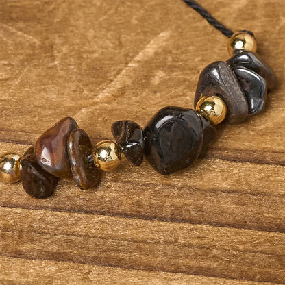 Tiger's Eye Tourmaline Pyrite Rope Bracelet