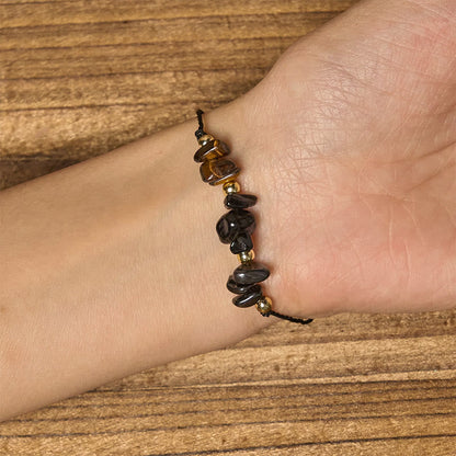 Tiger's Eye Tourmaline Pyrite Rope Bracelet