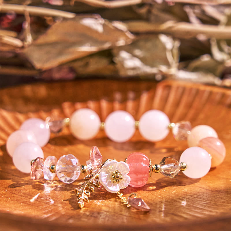 Sunstone Round Bead Bracelet