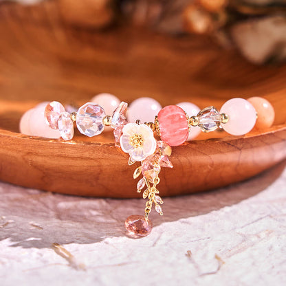 Sunstone Round Bead Bracelet