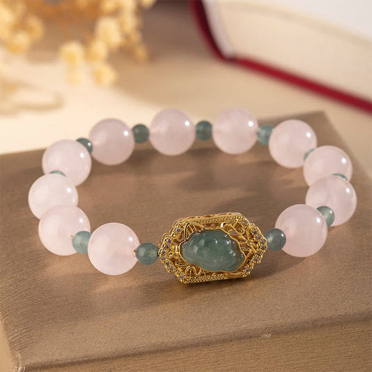 Rose Quartz Jade Bracelet by Worn Within