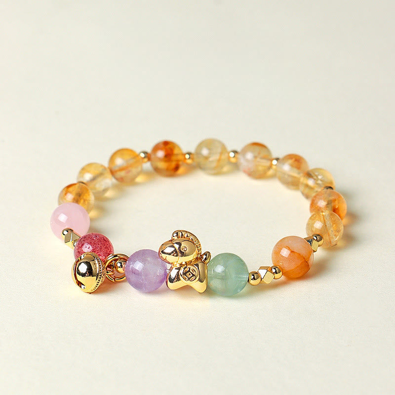 Pferd Citrin Amethyst Kristallarmband