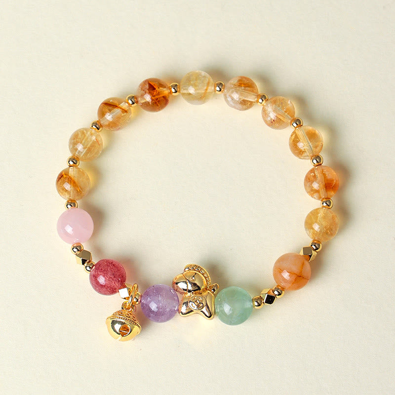Pferd Citrin Amethyst Kristallarmband